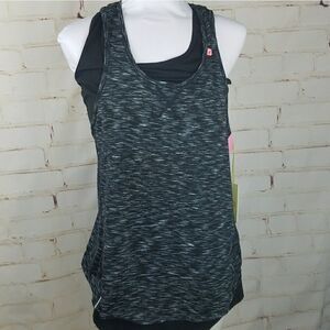5/$25 Tangerine tank black grey space dye small